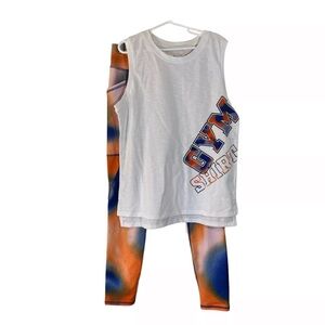 Athletic Works Kids Leggings and Tank Top Set Size Large Ombre Athletic Gym